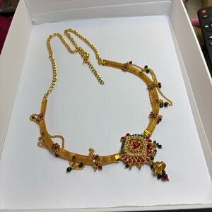 Gold-Tone Red & Green Pendant Necklace - Women Jewelry